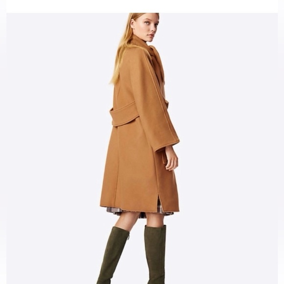 Tory Burch Camel Chelsea Wool Blend Coat size 8 - Picture 2 of 13